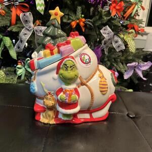 Dr Suess The Grinch Who Stole Christmas Cookie Jar Canister 65th Anniversary lrg